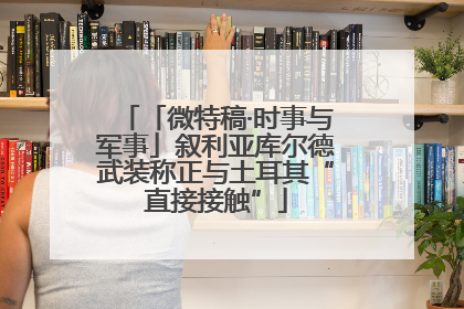 「微特稿·时事与军事」叙利亚库尔德武装称正与土耳其“直接接触”
