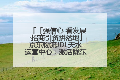 「强信心 看发展·招商引资拼落地」京东物流JDL天水运营中心：激活陇东南区域经济新引擎