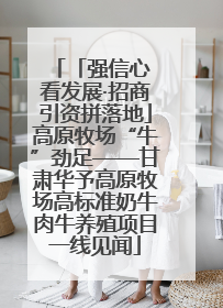 「强信心 看发展·招商引资拼落地」高原牧场“牛”劲足——甘肃华予高原牧场高标准奶牛肉牛养殖项目一线见闻