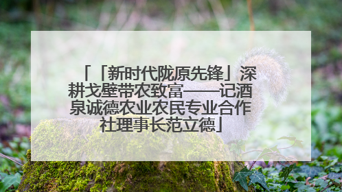 「新时代陇原先锋」深耕戈壁带农致富——记酒泉诚德农业农民专业合作社理事长范立德