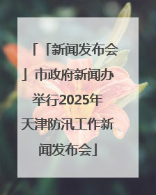 「新闻发布会」市政府新闻办举行2025年天津防汛工作新闻发布会