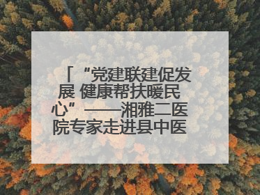 “党建联建促发展 健康帮扶暖民心”——湘雅二医院专家走进县中医医院开展健康帮扶活动