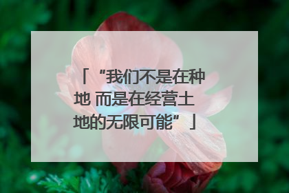 “我们不是在种地 而是在经营土地的无限可能”