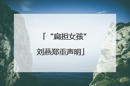 “扁担女孩”刘燕郑重声明