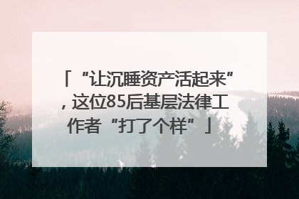 “让沉睡资产活起来”，这位85后基层法律工作者“打了个样”