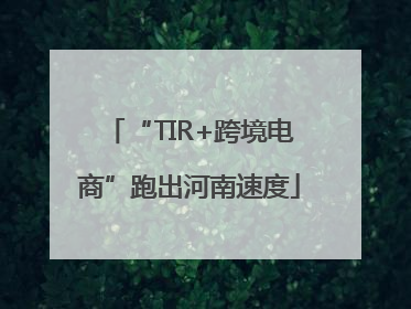 “TIR+跨境电商”跑出河南速度