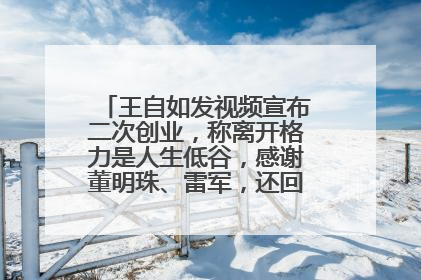 王自如发视频宣布二次创业，称离开格力是人生低谷，感谢董明珠、雷军，还回应了“工资条”：清楚自己要什么……