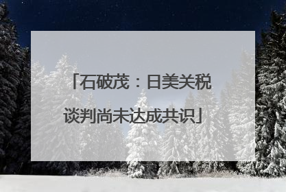 石破茂：日美关税谈判尚未达成共识