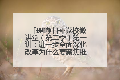 理响中国·党校微讲堂（第二季）第一讲：进一步全面深化改革为什么要聚焦推进中国式现代化