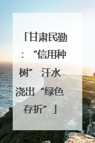 甘肃民勤：“信用种树” 汗水浇出“绿色存折”