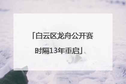 白云区龙舟公开赛时隔13年重启