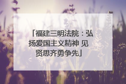 福建三明法院：弘扬爱国主义精神 见贤思齐勇争先