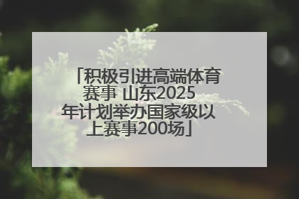 积极引进高端体育赛事 山东2025年计划举办国家级以上赛事200场