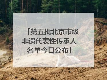 第五批北京市级非遗代表性传承人名单今日公布