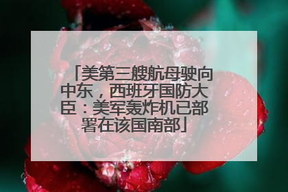 美第三艘航母驶向中东，西班牙国防大臣：美军轰炸机已部署在该国南部