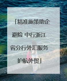 精准施策助企避险 中行浙江省分行外汇服务护航外贸