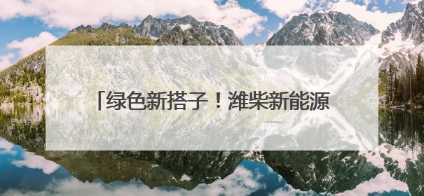 绿色新搭子！潍柴新能源动力电池助力客户创富路