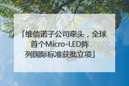 维信诺子公司牵头，全球首个Micro-LED阵列国际标准获批立项