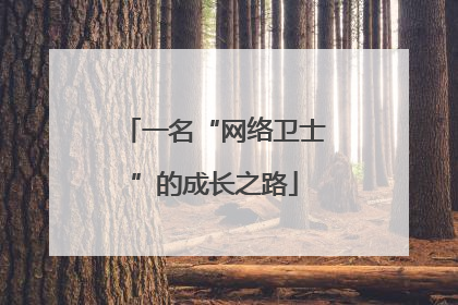 一名“网络卫士”的成长之路