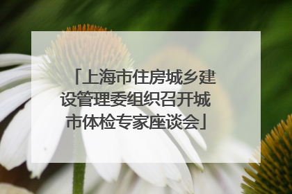 上海市住房城乡建设管理委组织召开城市体检专家座谈会