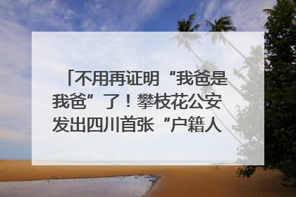 不用再证明“我爸是我爸”了！攀枝花公安发出四川首张“户籍人口直系亲属关系谱”