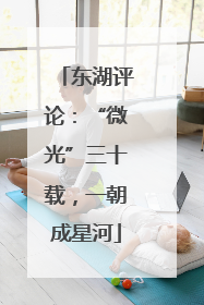 东湖评论：“微光”三十载，一朝成星河