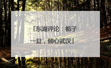东湖评论：栀子一夏，倾心武汉