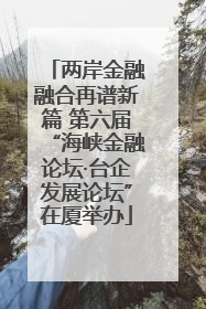 两岸金融融合再谱新篇 第六届“海峡金融论坛·台企发展论坛”在厦举办