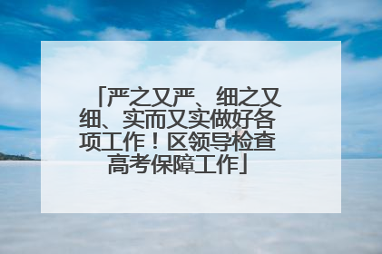 严之又严、细之又细、实而又实做好各项工作！区领导检查高考保障工作
