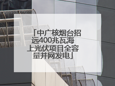 中广核烟台招远400兆瓦海上光伏项目全容量并网发电