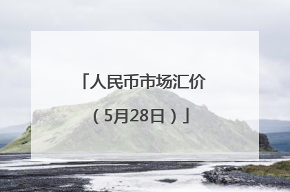 人民币市场汇价（5月28日）