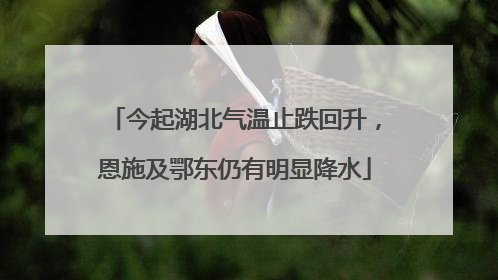 今起湖北气温止跌回升，恩施及鄂东仍有明显降水