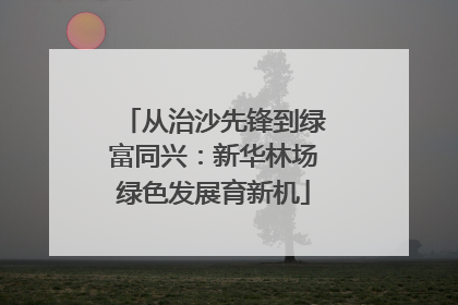 从治沙先锋到绿富同兴：新华林场绿色发展育新机