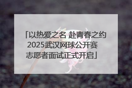 以热爱之名 赴青春之约 2025武汉网球公开赛志愿者面试正式开启