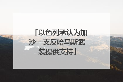 以色列承认为加沙一支反哈马斯武装提供支持