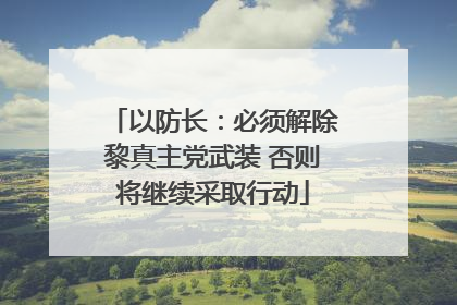 以防长：必须解除黎真主党武装 否则将继续采取行动