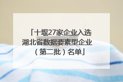 十堰27家企业入选湖北省数据要素型企业（第二批）名单