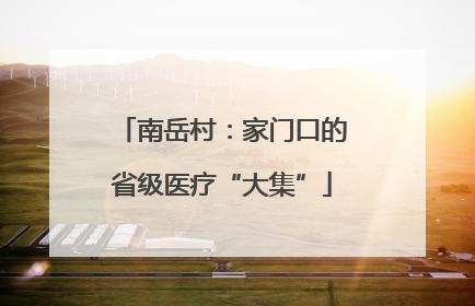 南岳村：家门口的省级医疗“大集”