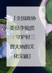 全国政协委员李骏虎：守护好三晋大地的文化宝藏
