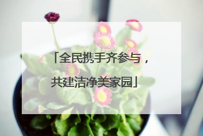 全民携手齐参与，共建洁净美家园