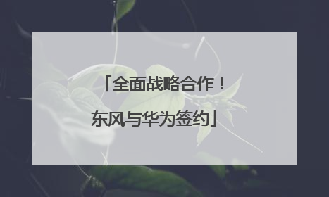 全面战略合作！东风与华为签约