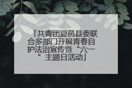 共青团夏邑县委联合多部门开展青春自护法治宣传暨“六一”主题日活动