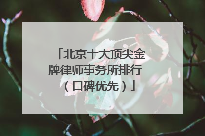 北京十大顶尖金牌律师事务所排行（口碑优先）