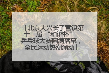 北京大兴长子营镇第十一届 “和谐杯” 乒乓球大赛圆满落幕，全民运动热潮涌动