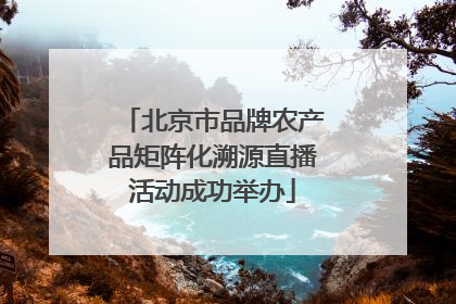 北京市品牌农产品矩阵化溯源直播活动成功举办