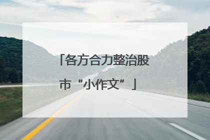 各方合力整治股市“小作文”