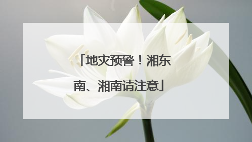 地灾预警！湘东南、湘南请注意