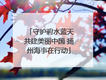 守护碧水蓝天 共建美丽中国 扬州海事在行动