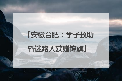 安徽合肥：学子救助昏迷路人获赠锦旗