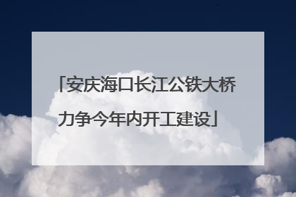 安庆海口长江公铁大桥力争今年内开工建设